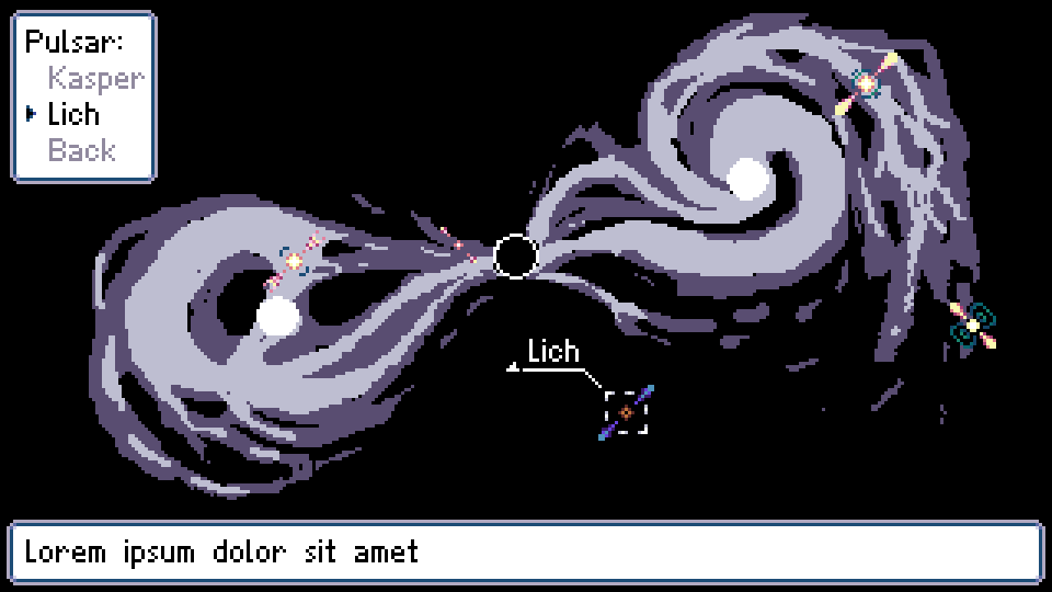 WIP image of a navigation map with 2 galaxies colliding